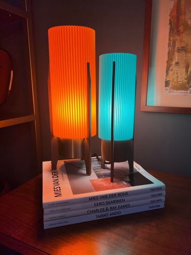 Retro rocket table lamp - rocket, mid