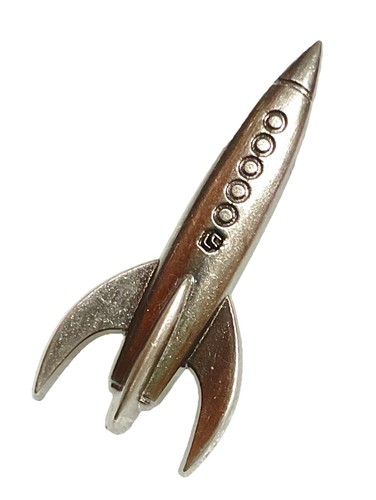 Retro rocket ship pin - retro,
