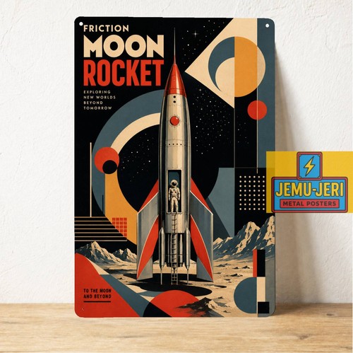 Retro moon rocket - moon,