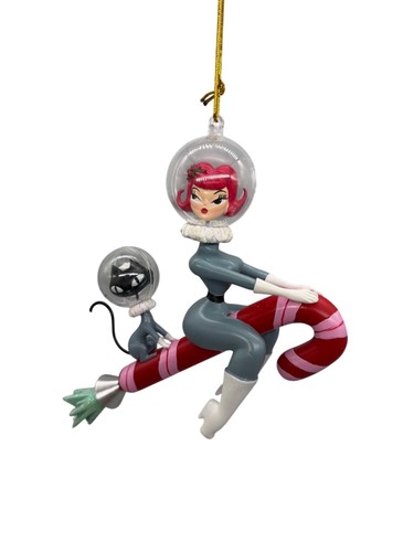 Hand painted retro space girl - painted,