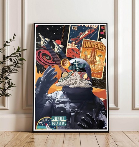 Retro space explorer collage - explorer,