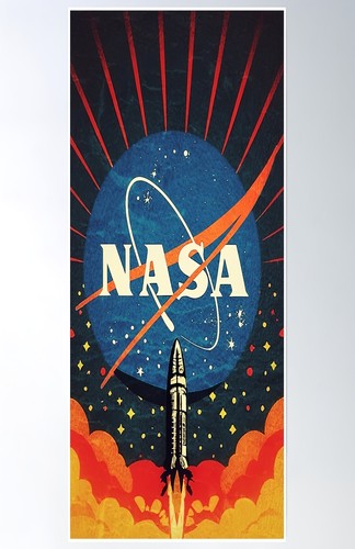 Nasa retro rocket emblem - nasa,